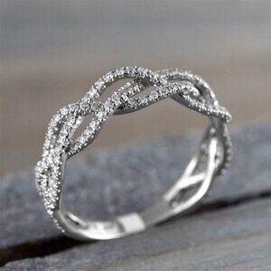 COPY - 🍁925 Silver Plated 0.20 Ct Round CZ Diamonds Wedding Ring, MLNN1052